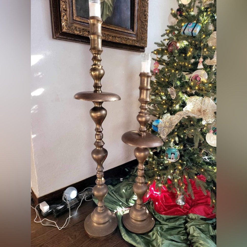 VINTAGE brass candlesticks - $25 each or $40 for the pair